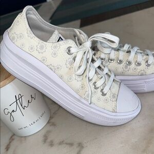 Converse Women's Cream Floral Sneakers